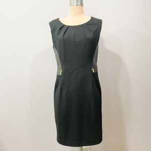Grace Elements Dress Black Sleeveless Moto details Sz 6 - superb